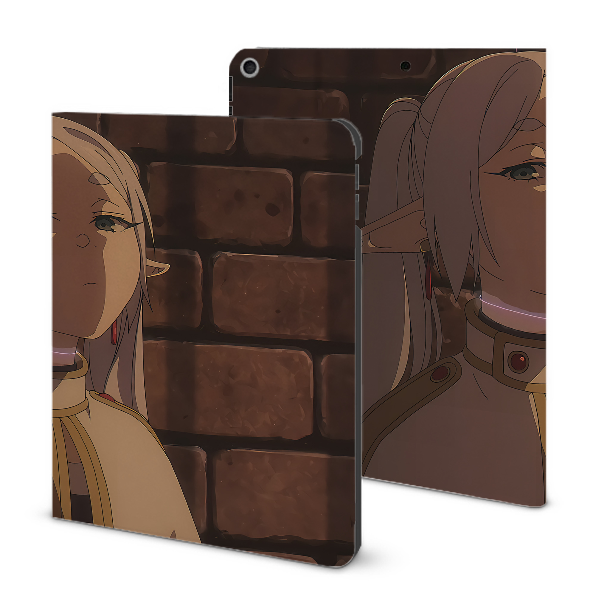 （画像用） 葬送のフリーレン Frieren IPad ケース ブック型 PUレザー TPU 耐衝撃 軽量 薄型 ペン収納なし 全面保護 IPad 各モデル対応